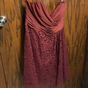 strapless purple dress